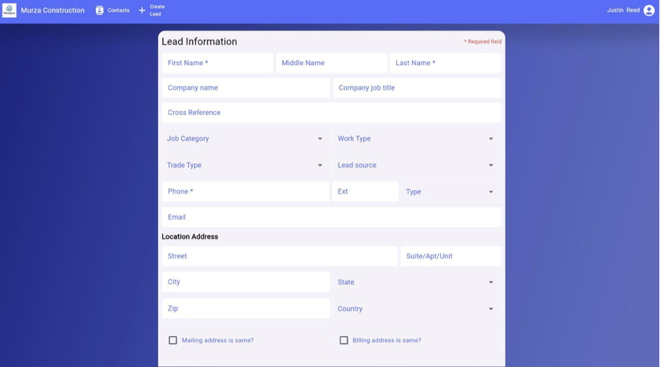 Creating a new lead in MetaSync